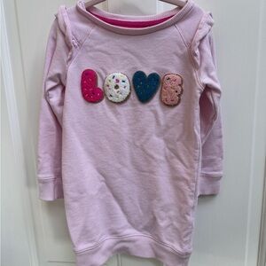 Spotted Zebra 3T Girls Pink Sweater Dress w/ Fuzzy Appliqué Love Design VDay